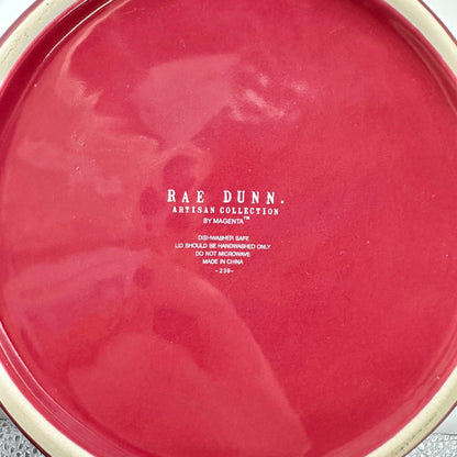 Rae Dunn Artisan Collection COOKIES Jar Burgundy Ceramic and Lid Dishwasher Safe