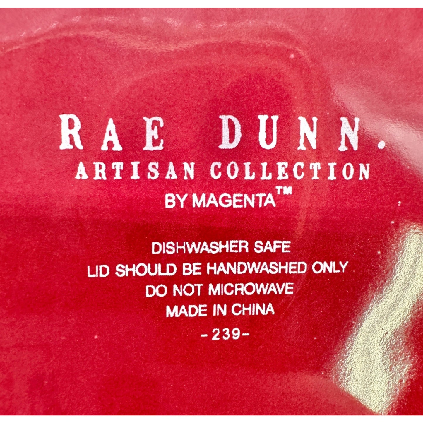 Rae Dunn Artisan Collection COOKIES Jar Burgundy Ceramic and Lid Dishwasher Safe