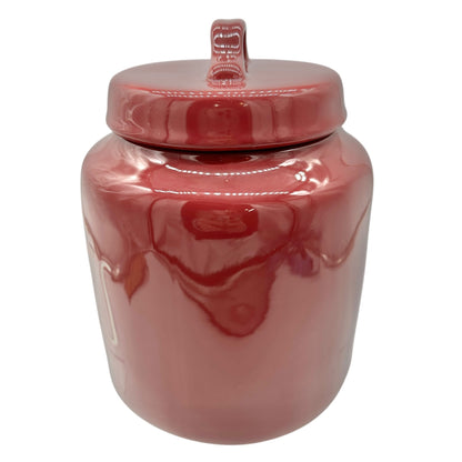 Rae Dunn Artisan Collection COOKIES Jar Burgundy Ceramic and Lid Dishwasher Safe
