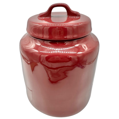 Rae Dunn Artisan Collection COOKIES Jar Burgundy Ceramic and Lid Dishwasher Safe
