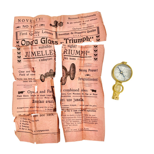 Vintage Opera Glasses Triumph Magnifying Lens Folding Design Original Packaging