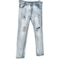 Mens Jeans Size 36 Light Wash Distressed Slim Fit Cotton Poly Spandex Blend