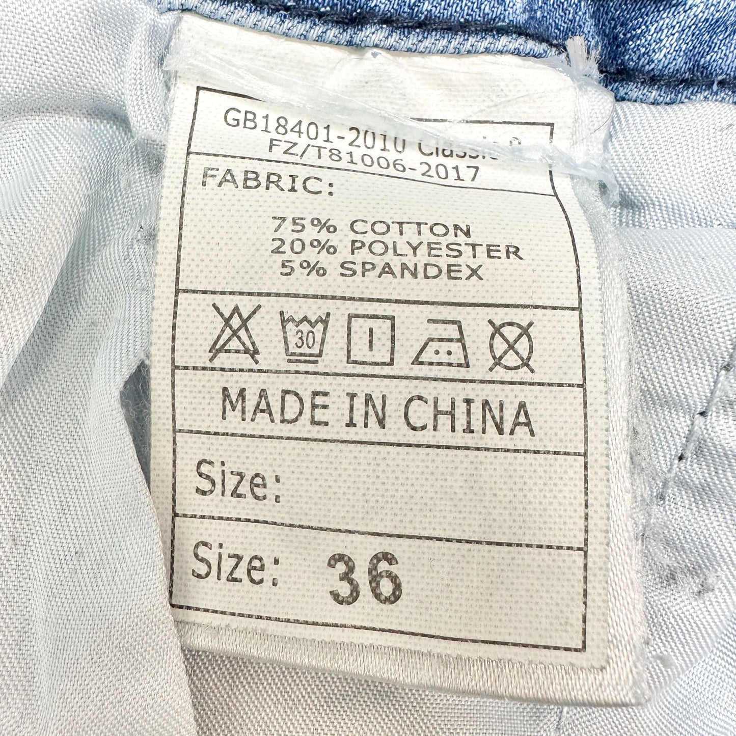 Mens Jeans Size 36 Light Wash Distressed Slim Fit Cotton Poly Spandex Blend