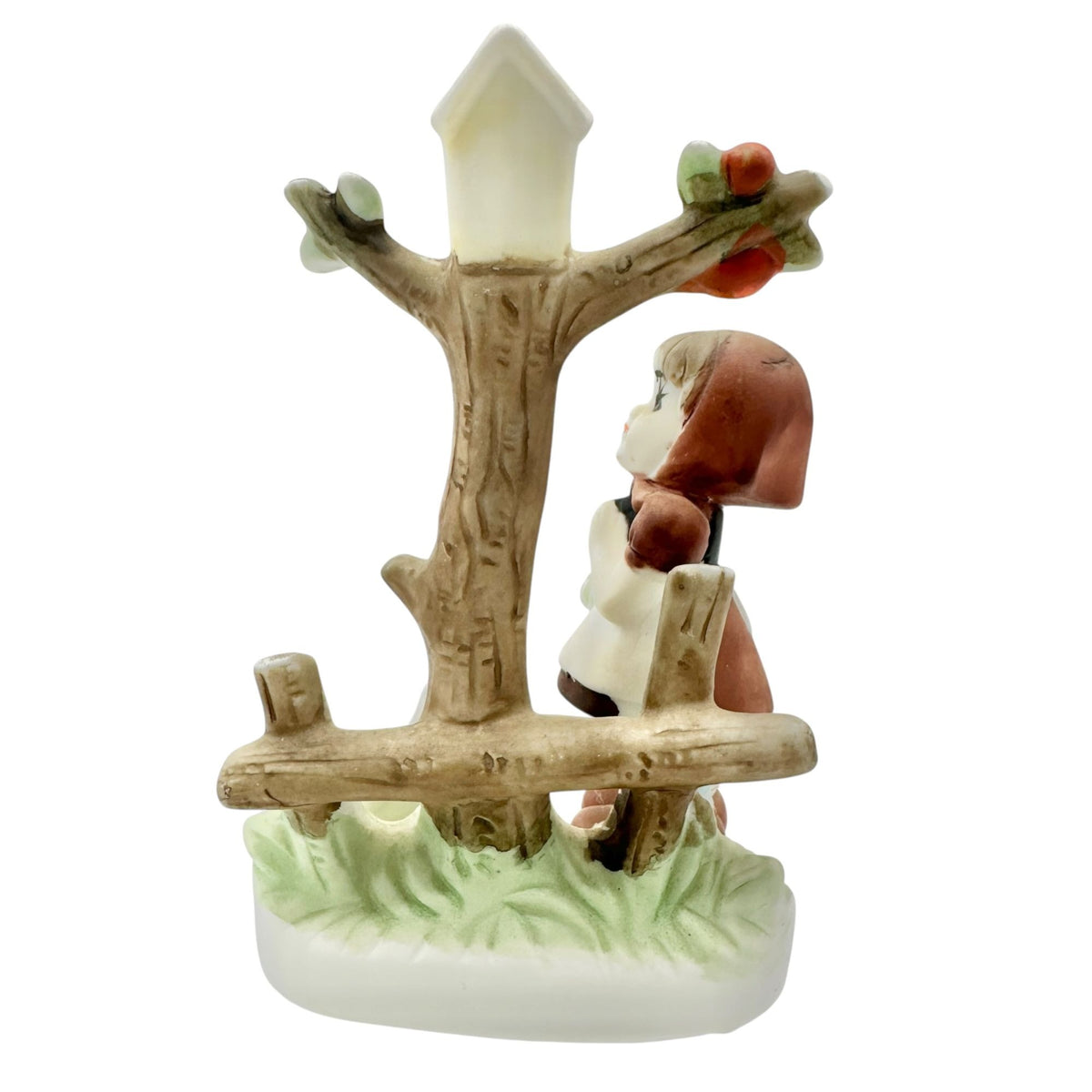 Vintage Artmark Figurine Little Girl and Geese Porcelain Statue 6" High Taiwan