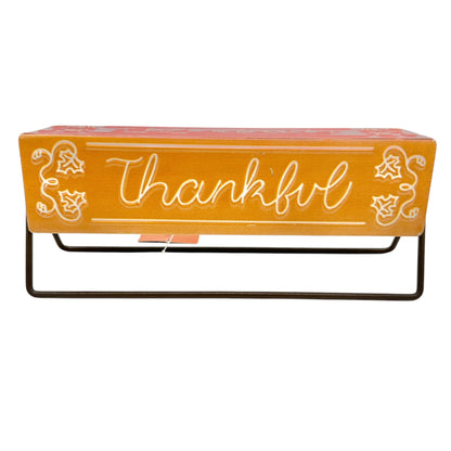 Celebrate Together Fall Tabletop Spinning Sign Thankful Messages Metal Stand 11”
