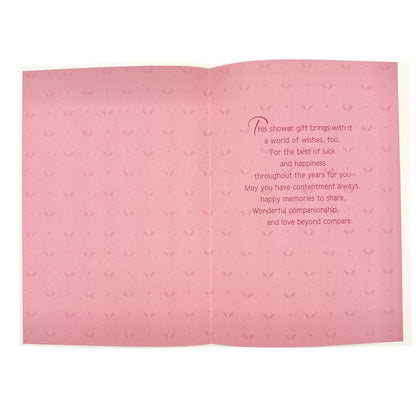A Wedding Shower Gift For You Hallmark Greeting Card Pink Floral with Envelope
