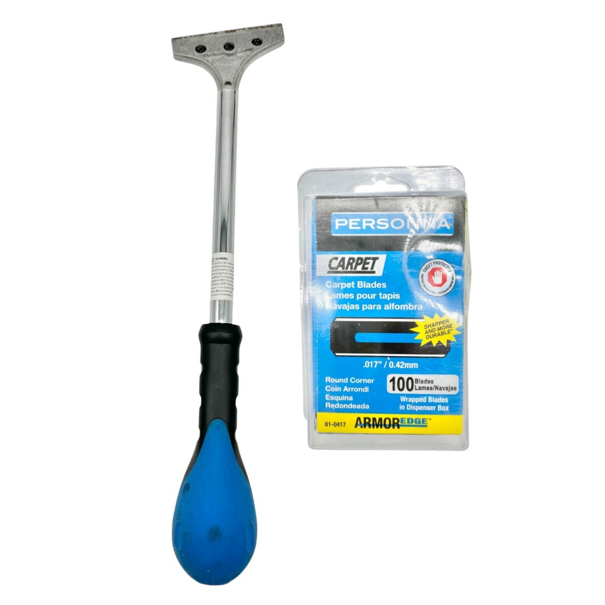 Personna Pro Floor Scraper and 100 Carpet Blades Durable Design Two Tone Handle