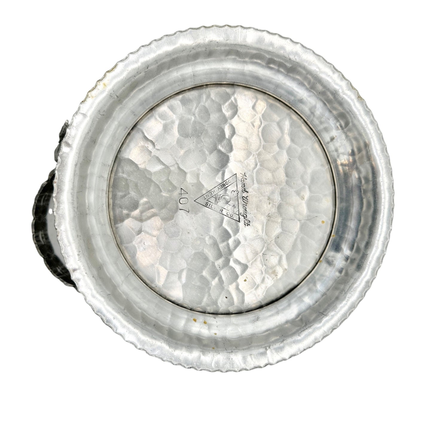 Rodney Kent Silver Co Hand Wrought Aluminum Lidded Serving Dish Floral Design