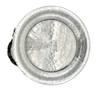 Rodney Kent Silver Co Hand Wrought Aluminum Lidded Serving Dish Floral Design