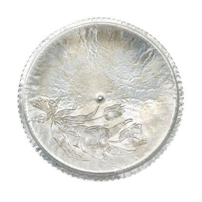 Rodney Kent Silver Co Hand Wrought Aluminum Lidded Serving Dish Floral Design