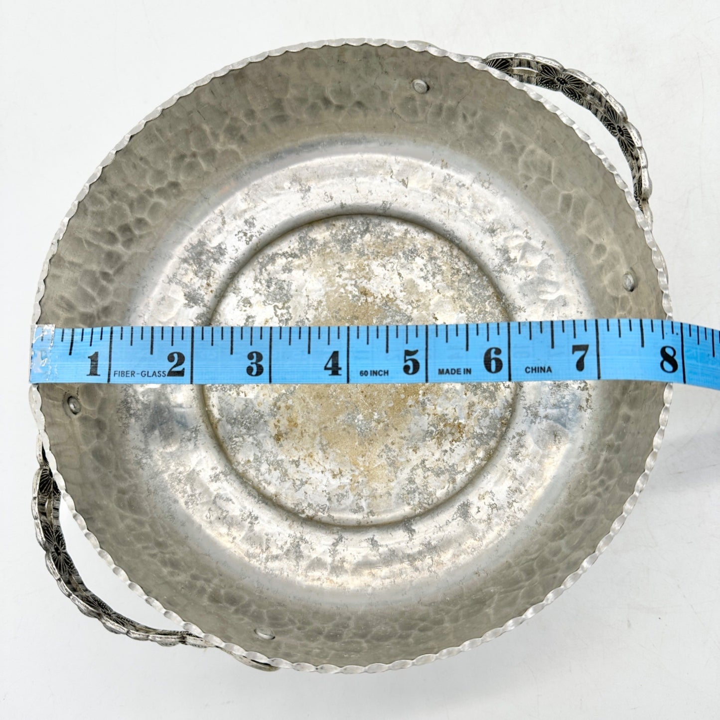 Rodney Kent Silver Co Hand Wrought Aluminum Lidded Serving Dish Floral Design