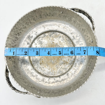 Rodney Kent Silver Co Hand Wrought Aluminum Lidded Serving Dish Floral Design