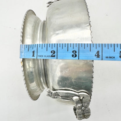 Rodney Kent Silver Co Hand Wrought Aluminum Lidded Serving Dish Floral Design