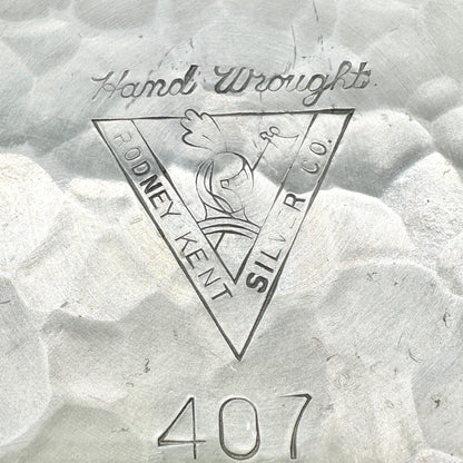 Rodney Kent Silver Co Hand Wrought Aluminum Lidded Serving Dish Floral Design