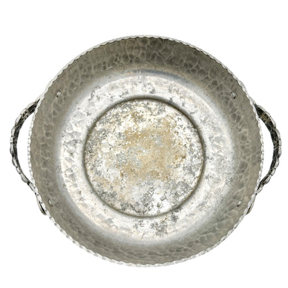 Rodney Kent Silver Co Hand Wrought Aluminum Lidded Serving Dish Floral Design