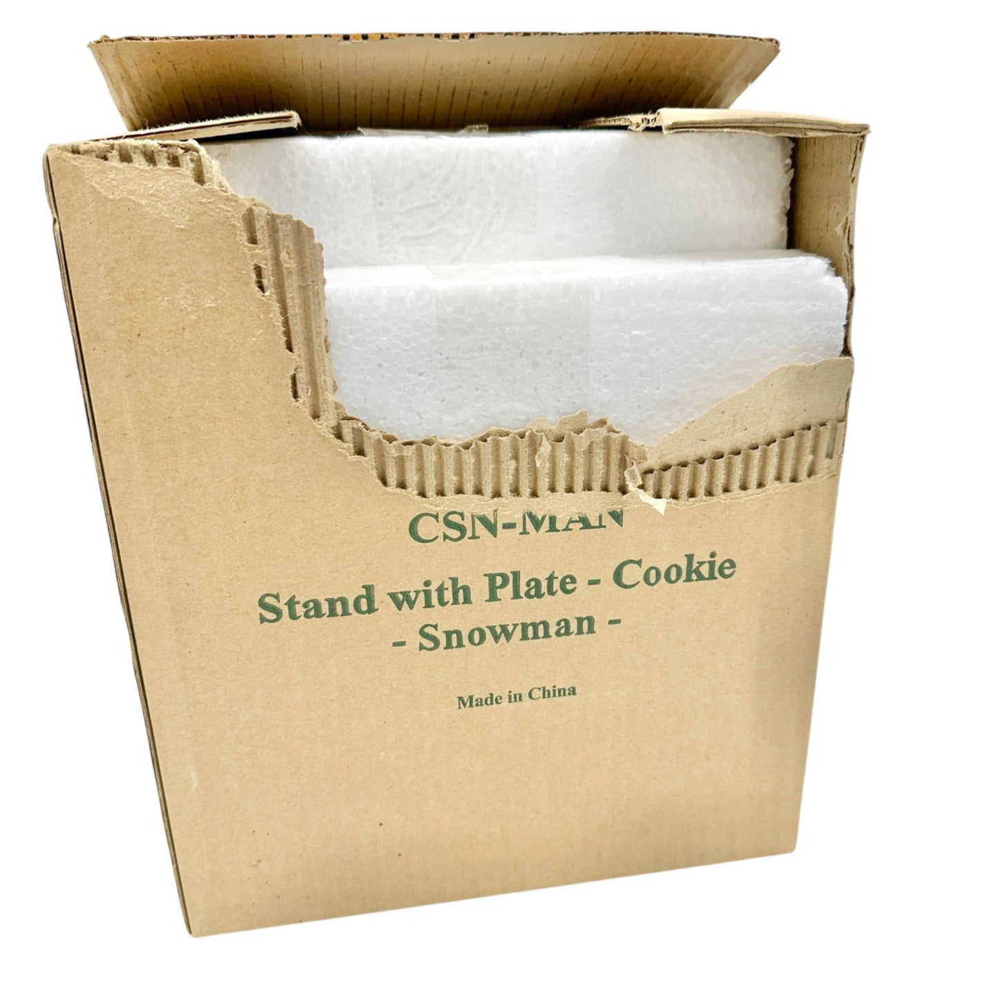 Snowman Cookie Plate Holder With Plate Kit Winter Decor in Original Packaging