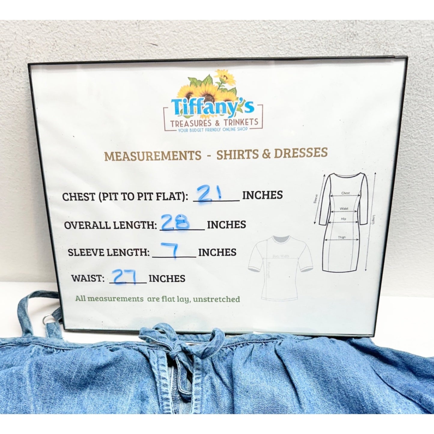 Lane Bryant Tunic Top Womens 22 Blue Cambray Off Shoulder Sleeves Smocked Waist
