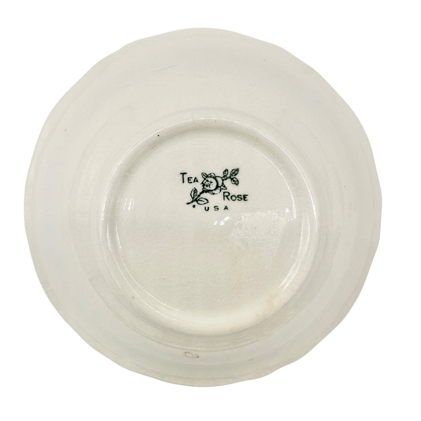 Tea Rose USA Set of 5 Bowls Floral Pattern Porcelain Scalloped 6" Round Vintage