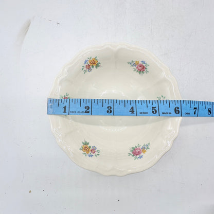 Tea Rose USA Set of 5 Bowls Floral Pattern Porcelain Scalloped 6" Round Vintage