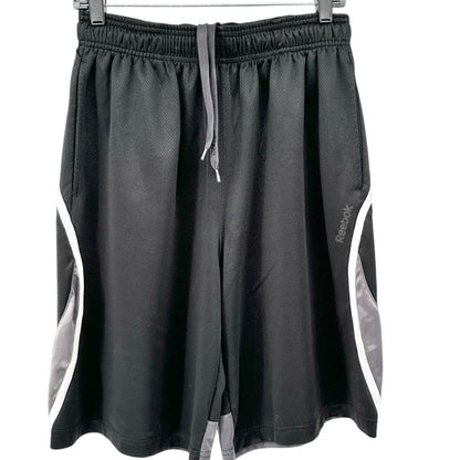 Reebok Athletic Shorts Mens M With Drawstring Waist Black Gray Basketball