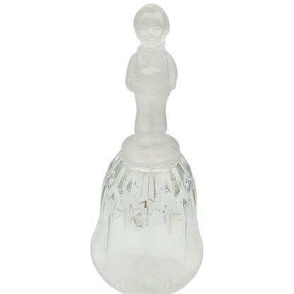 Avon 1994 Frosted Glass Bell With Child Choir Boy Figure 24% Full Lead Crystal