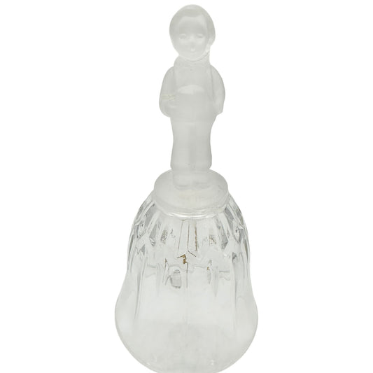 Avon 1994 Frosted Glass Bell With Child Choir Boy Figure 24% Full Lead Crystal