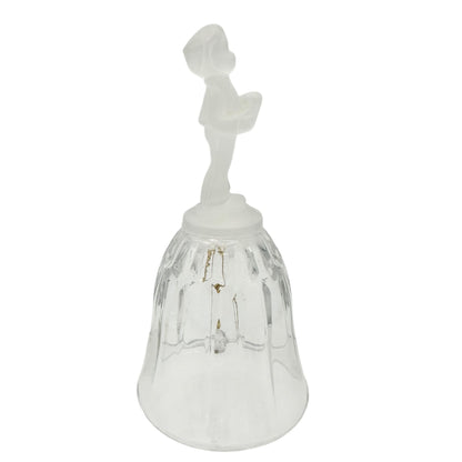 Avon 1994 Frosted Glass Bell With Child Choir Boy Figure 24% Full Lead Crystal