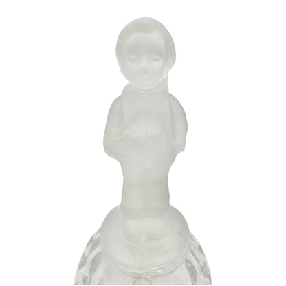 Avon 1994 Frosted Glass Bell With Child Choir Boy Figure 24% Full Lead Crystal