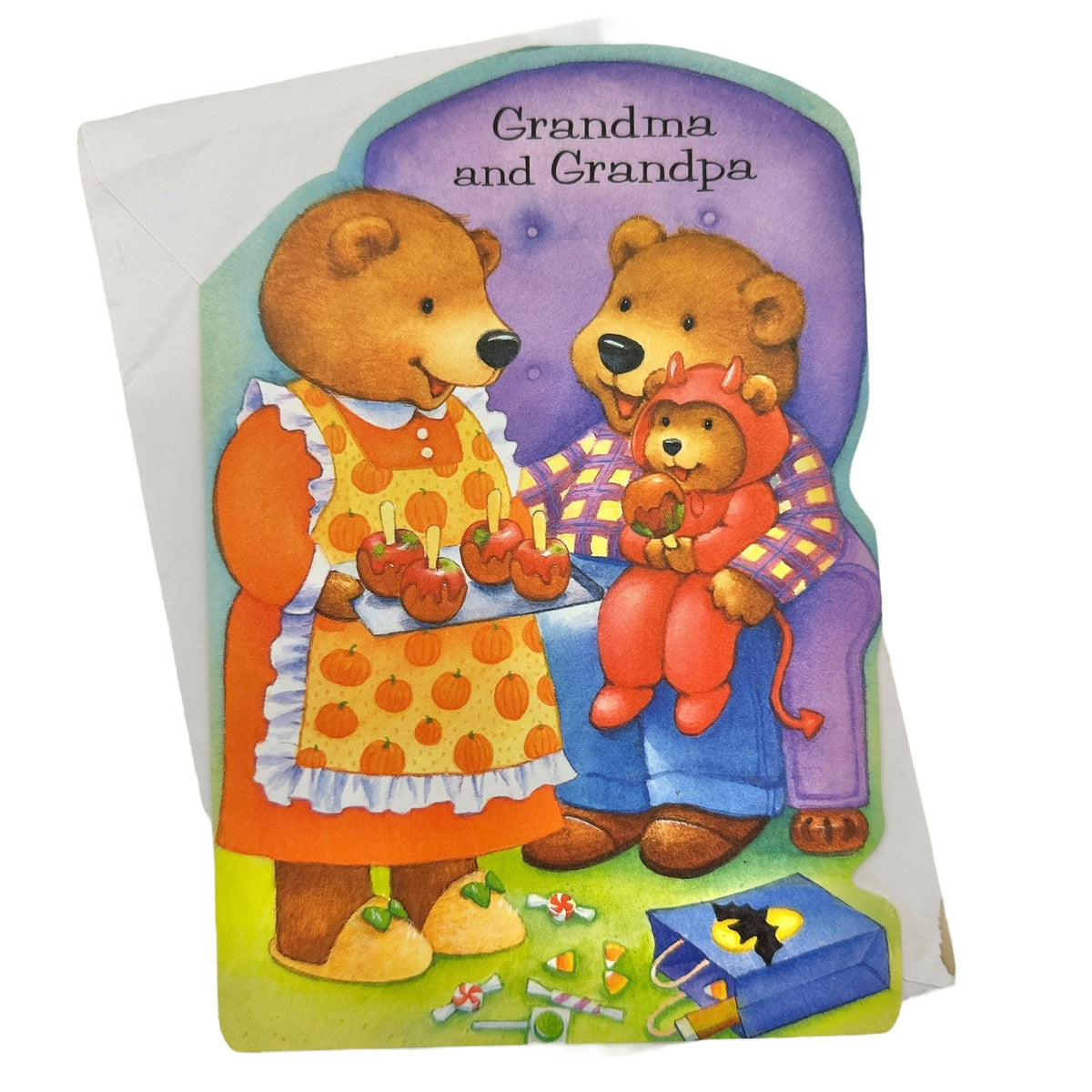Halloween Greeting Card to Grandma and Grandpa With Envelope Paramount Cards USA