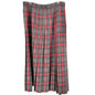 Lands End Womens Plaid Wool Pleated Midi Skirt Size 18 Reg Red Gray Made In USA