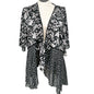 Cato Est 1946 Sheer Layered Kimono Womens 18/20W Black White Floral Polka Dot