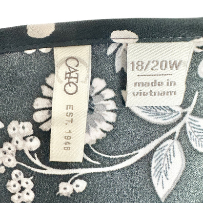 Cato Est 1946 Sheer Layered Kimono Womens 18/20W Black White Floral Polka Dot
