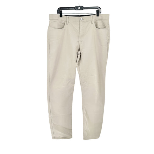 Calvin Klein Pants Mens 38x34 Khaki Beige Slim Fit Cotton Poly Blend