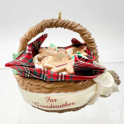 Hallmark Keepsake Ornament Basket For Grandmother 1994 Handcrafted With Cookies
