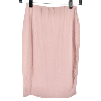 Kiyomi Midi Pencil Skirt Womens M Pink Elastic Waist Polyester Spandex Blend