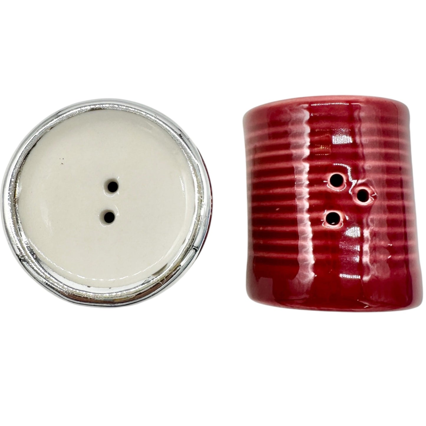 Americas Favorite Cranberry Sauce Ceramic Salt and Pepper Shakers Set Red White