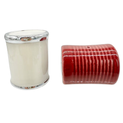 Americas Favorite Cranberry Sauce Ceramic Salt and Pepper Shakers Set Red White