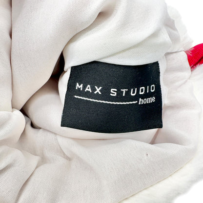 Max Studio Home Christmas Stocking Red Velvet Bead Snowflake Faux Fur White Cuff