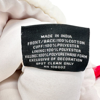 Max Studio Home Christmas Stocking Red Velvet Bead Snowflake Faux Fur White Cuff