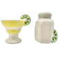 Margarita and Lime Salt and Pepper Shakers Ceramic White Yellow Fun Decor 2”H