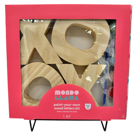 Mondo Llama Paint-Your-Own XOXO Wood Letters Kit Paints Brushes Valentines Love