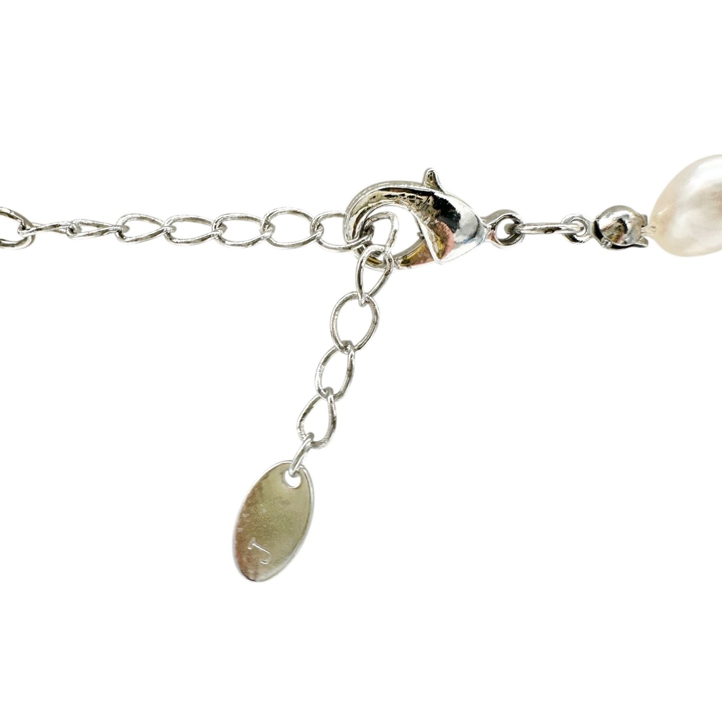 By Grace Necklace Red Polished Coral Freshwater Pearls Silver Tone Adjustable