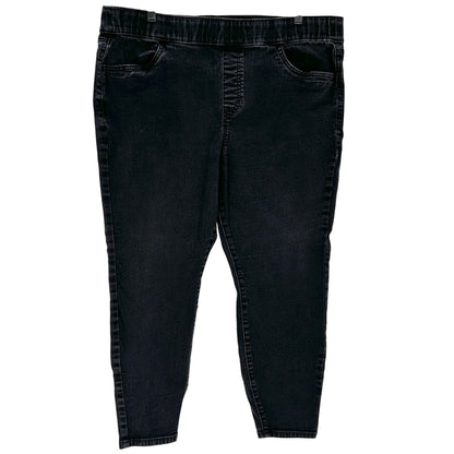 EVRI Jeggings Womens 18WS Mid Rise Black Stretch Denim Plus Size Short w Pockets