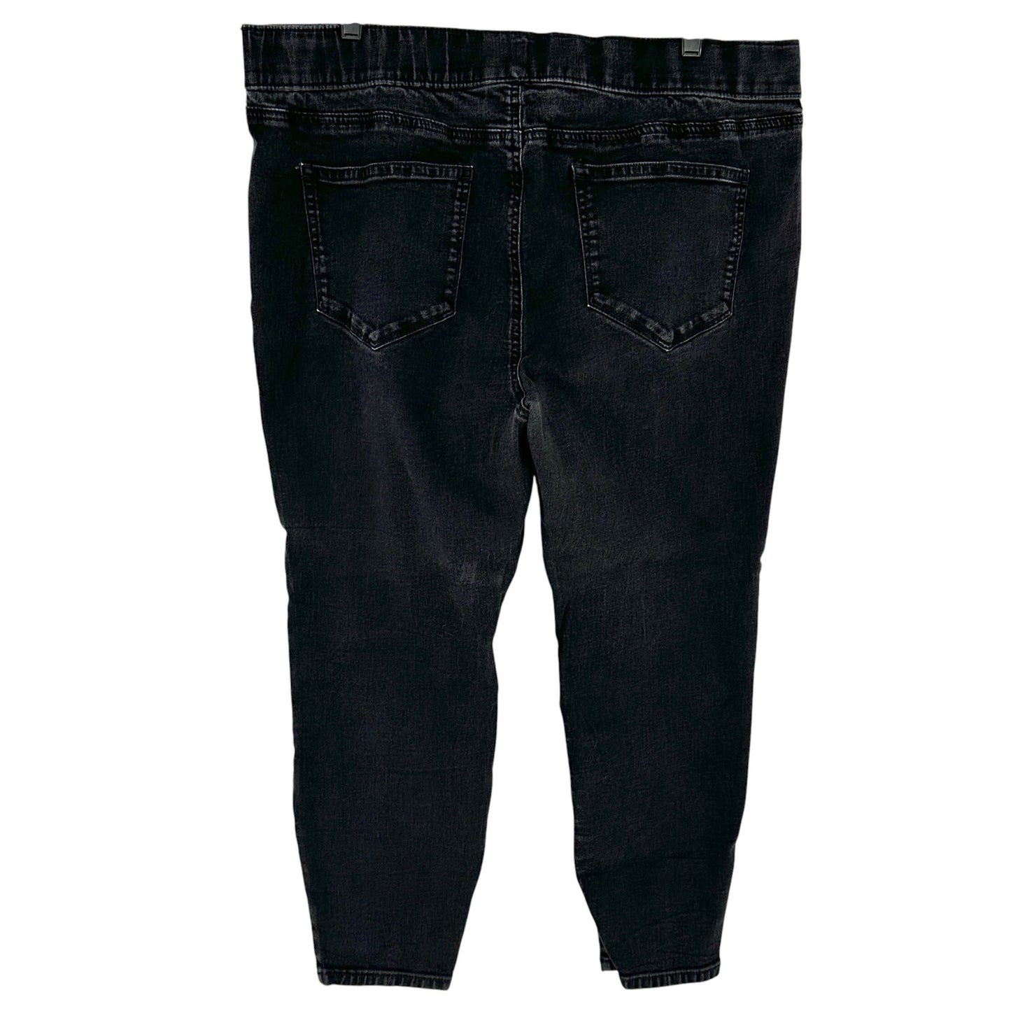 EVRI Jeggings Womens 18WS Mid Rise Black Stretch Denim Plus Size Short w Pockets