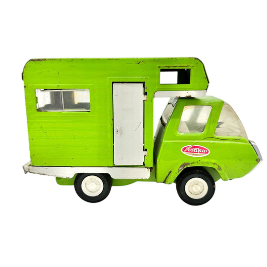 Vintage Tonka Green Camper Truck Rv Collectible Metal Toy With Detailed Interior