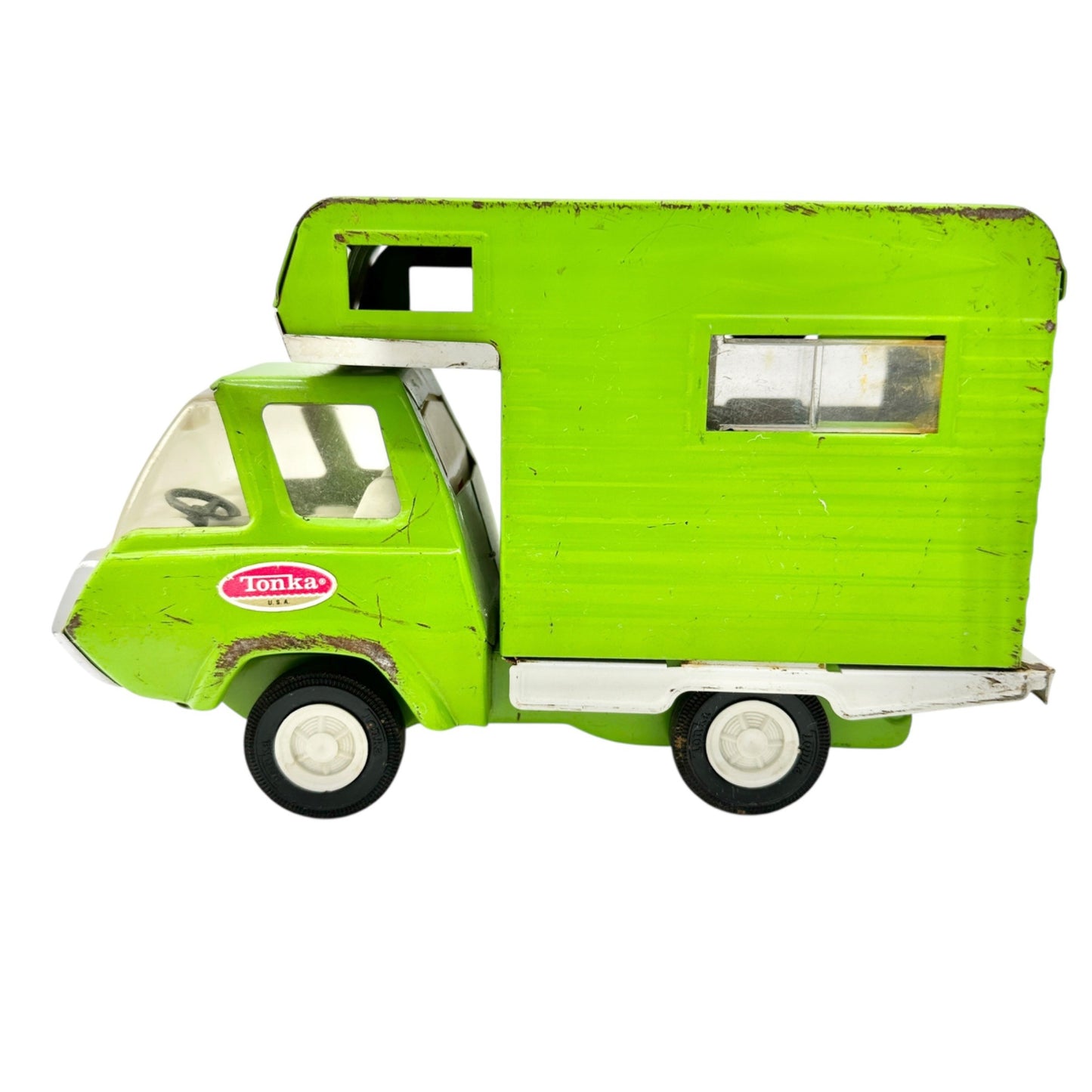 Vintage Tonka Green Camper Truck Rv Collectible Metal Toy With Detailed Interior