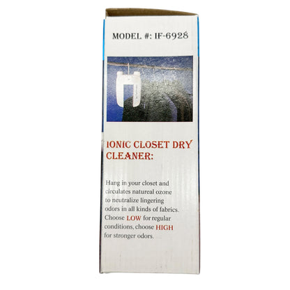 Ionic 2 In 1 Freshener for Shoes or Closet Odors or Moisture -Power Adapter+Hook