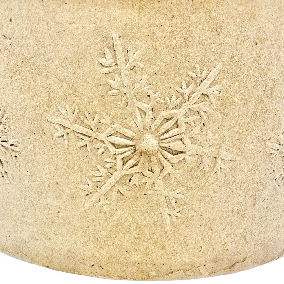 Decorative Kraft Paper Box 8 inch Tan Embossed Snowflakes
