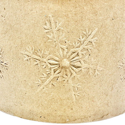 Decorative Kraft Paper Box 8 inch Tan Embossed Snowflakes