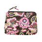 Tanya Lee Quilted Floral Zippered Pouch Make Up Travel Bag Pink Brown 6.5 x 9.5